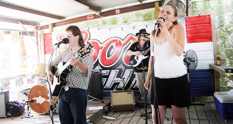 Two of Hearts performs on steak night at the 11th Street Cowboy Bar.